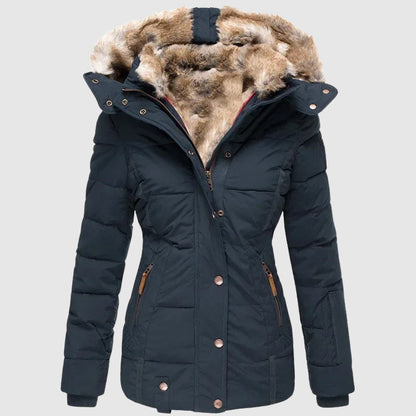 Veste d'hiver chaude pour femme à capuche