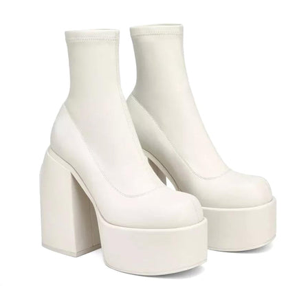 Bottes à plateforme élégantes Talon haut Semelle épaisse Moderne
