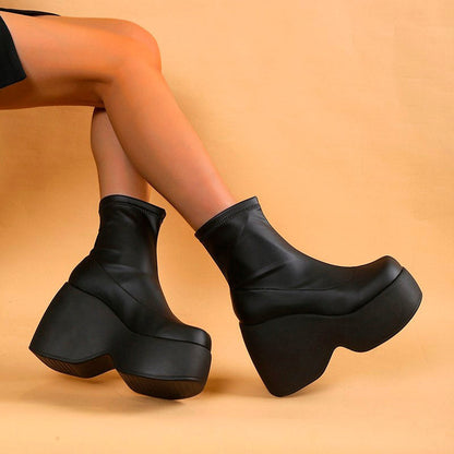 Bottes à plateforme élégantes Talon haut Semelle épaisse Moderne