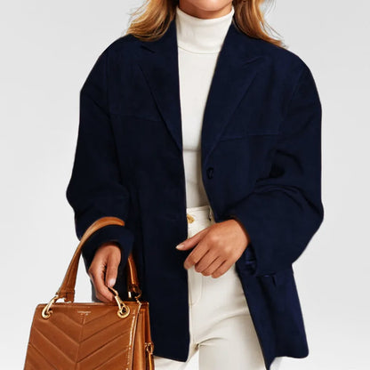 Blouson en cuir élégant pour femme effet daim