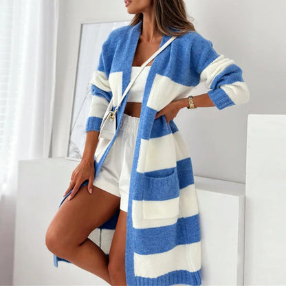 Cardigan femme à manches longues avec poches