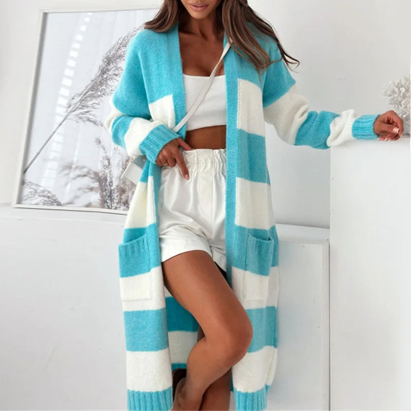 Cardigan femme à manches longues avec poches