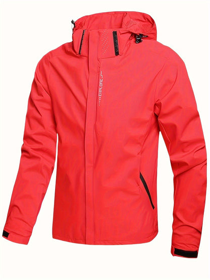 Veste d'extérieur coupe-vent pour homme avec capuche