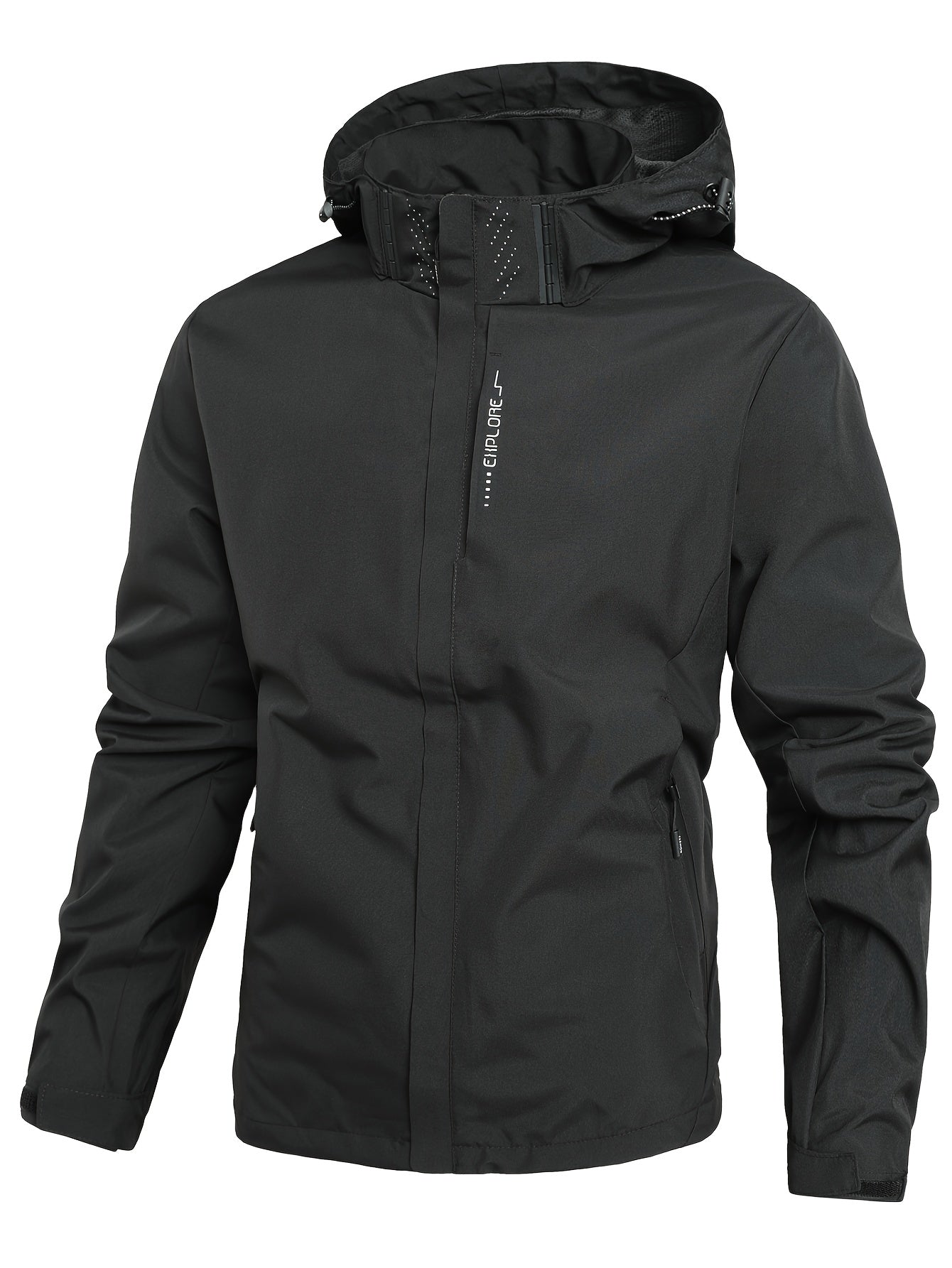 Veste d'extérieur coupe-vent pour homme avec capuche