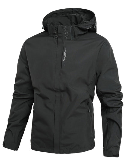 Veste d'extérieur coupe-vent pour homme avec capuche