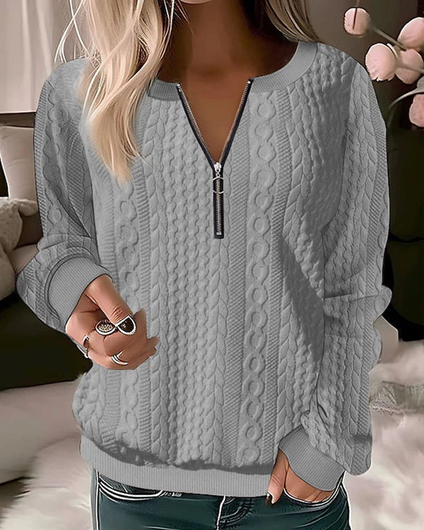 Pull en maille décontracté avec demi-fermeture éclair