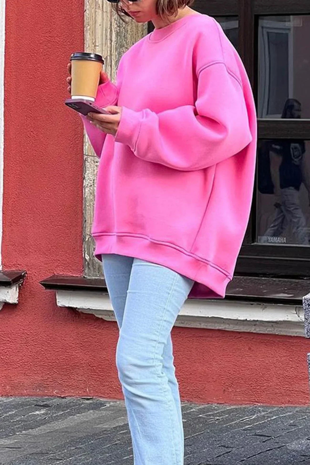 Sweatshirt oversize confortable col rond