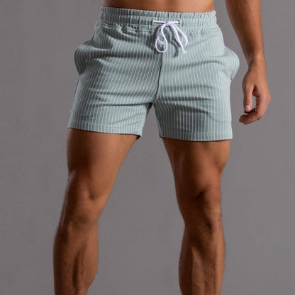 Shorts d'été à rayures élastiques pour hommes