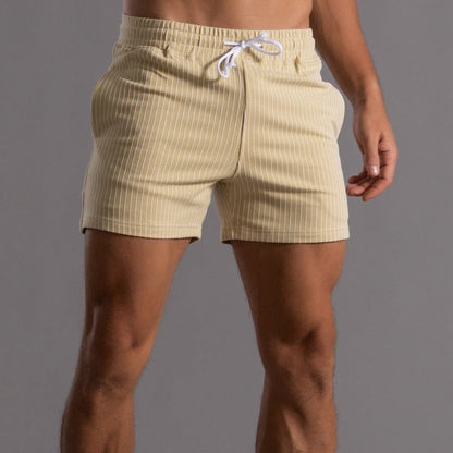 Shorts d'été à rayures élastiques pour hommes