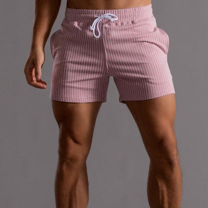 Shorts d'été à rayures élastiques pour hommes