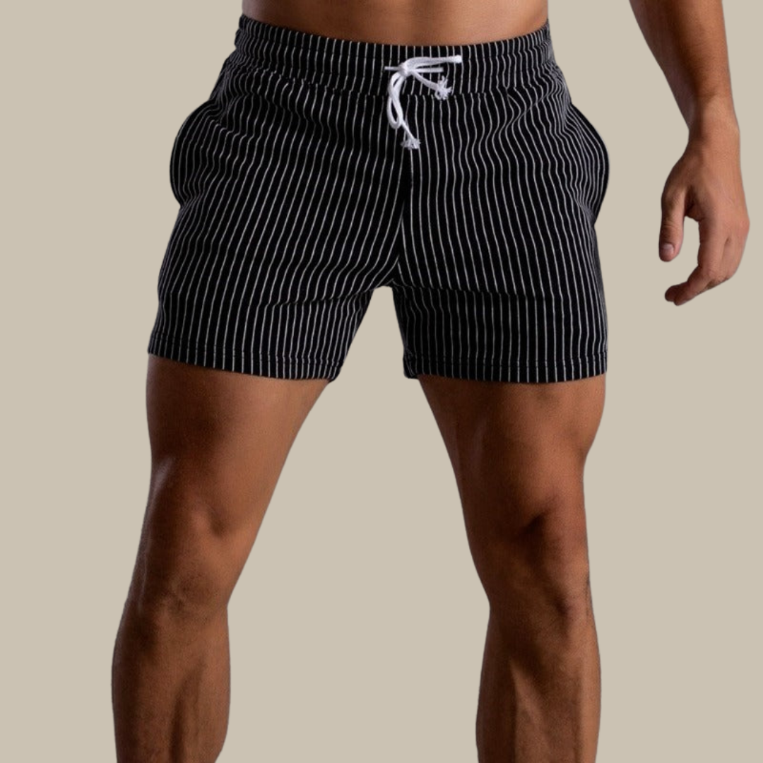 Shorts d'été à rayures élastiques pour hommes
