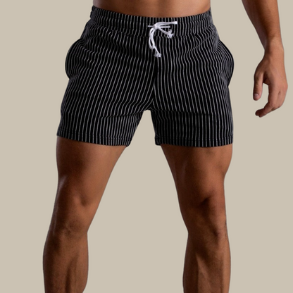 Shorts d'été à rayures élastiques pour hommes