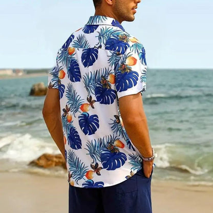 Chemise d'été à manches courtes motif hawaïen pour homme