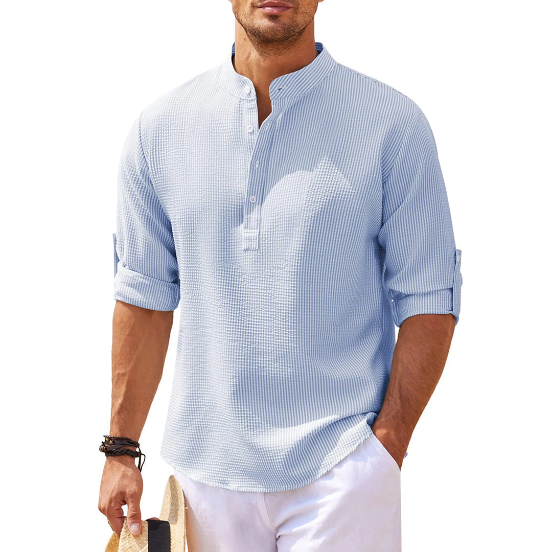 Chemise d'été légère à manches longues pour hommes
