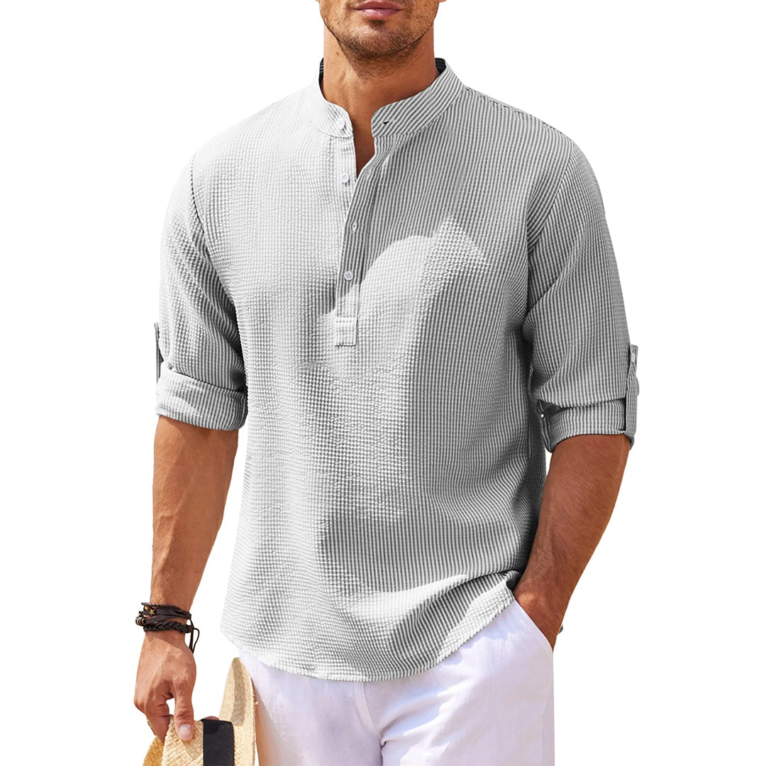 Chemise d'été légère à manches longues pour hommes