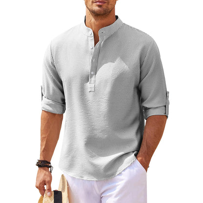 Chemise d'été légère à manches longues pour hommes