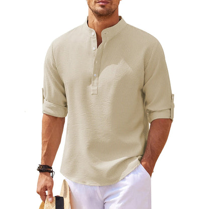 Chemise d'été légère à manches longues pour hommes