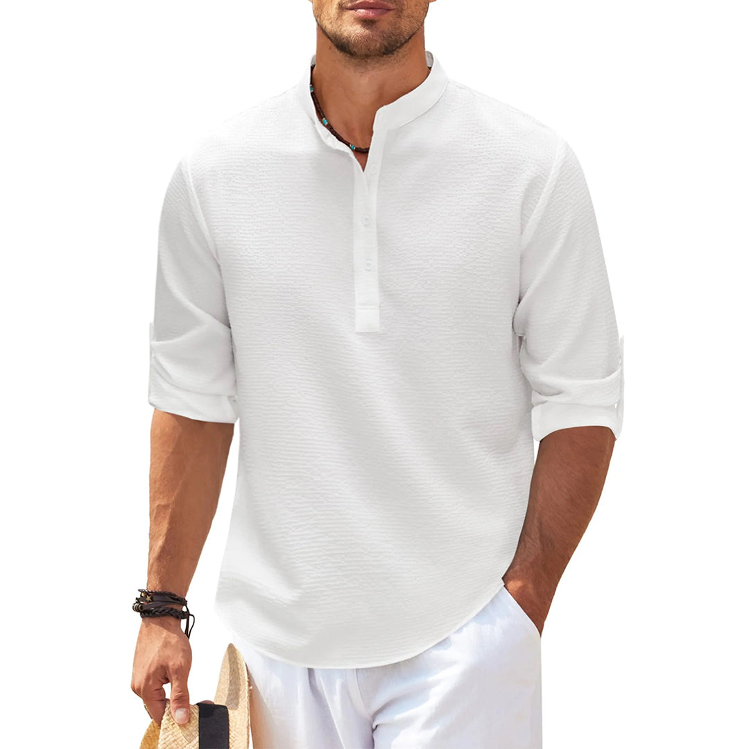 Chemise d'été légère à manches longues pour hommes