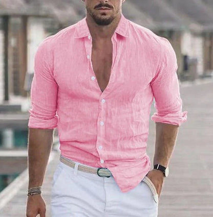 Chemise d'été à manches longues en lin élégante