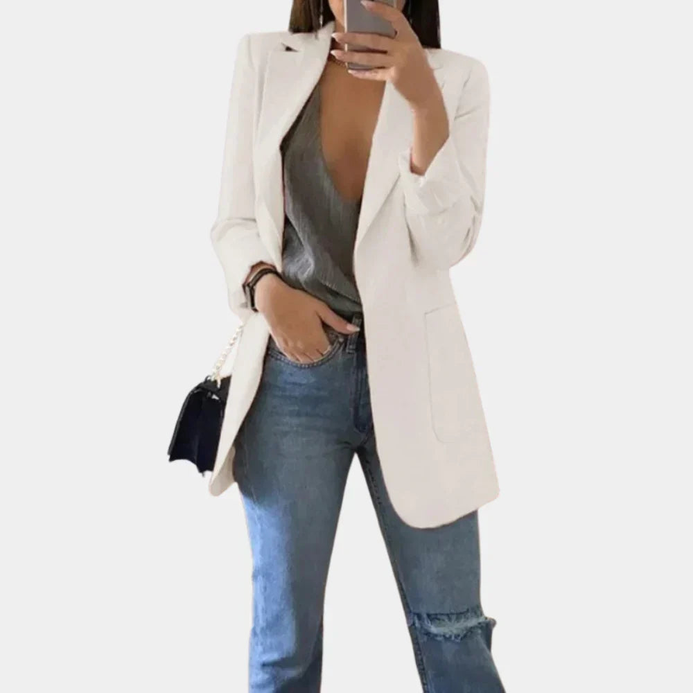 Blazer élégant pour femme long et ajusté