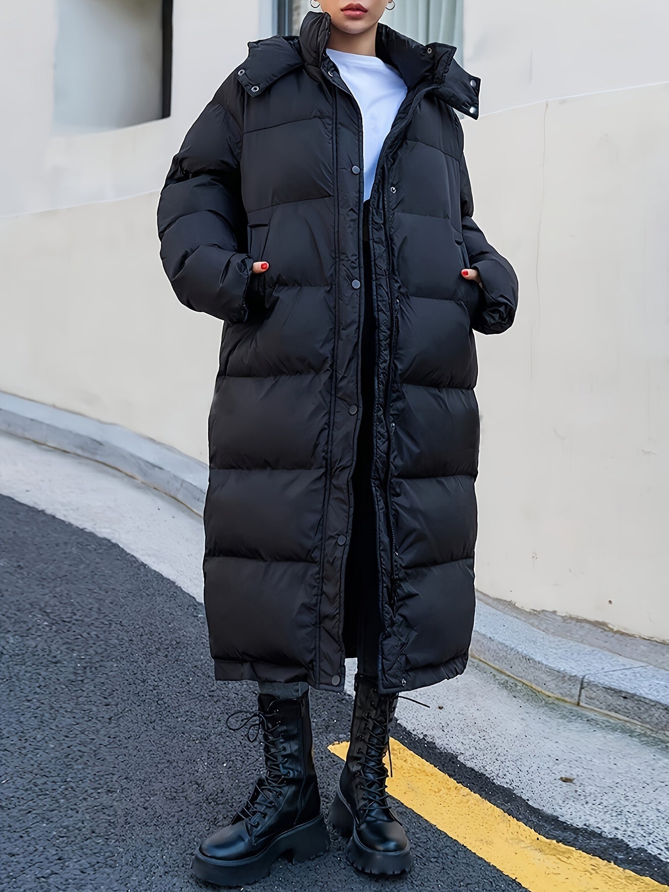 Manteau long en duvet pour femme, élégant et chaud