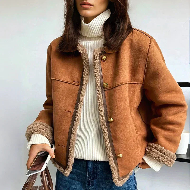 Élégante veste de laine pour femme Mode hivernale chaude