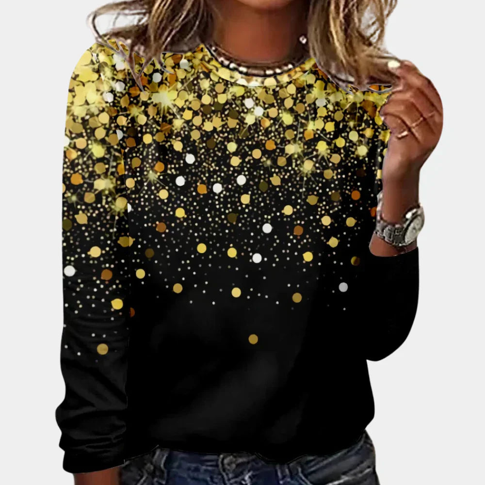 Pull de Noël femme motif étoiles pailletées