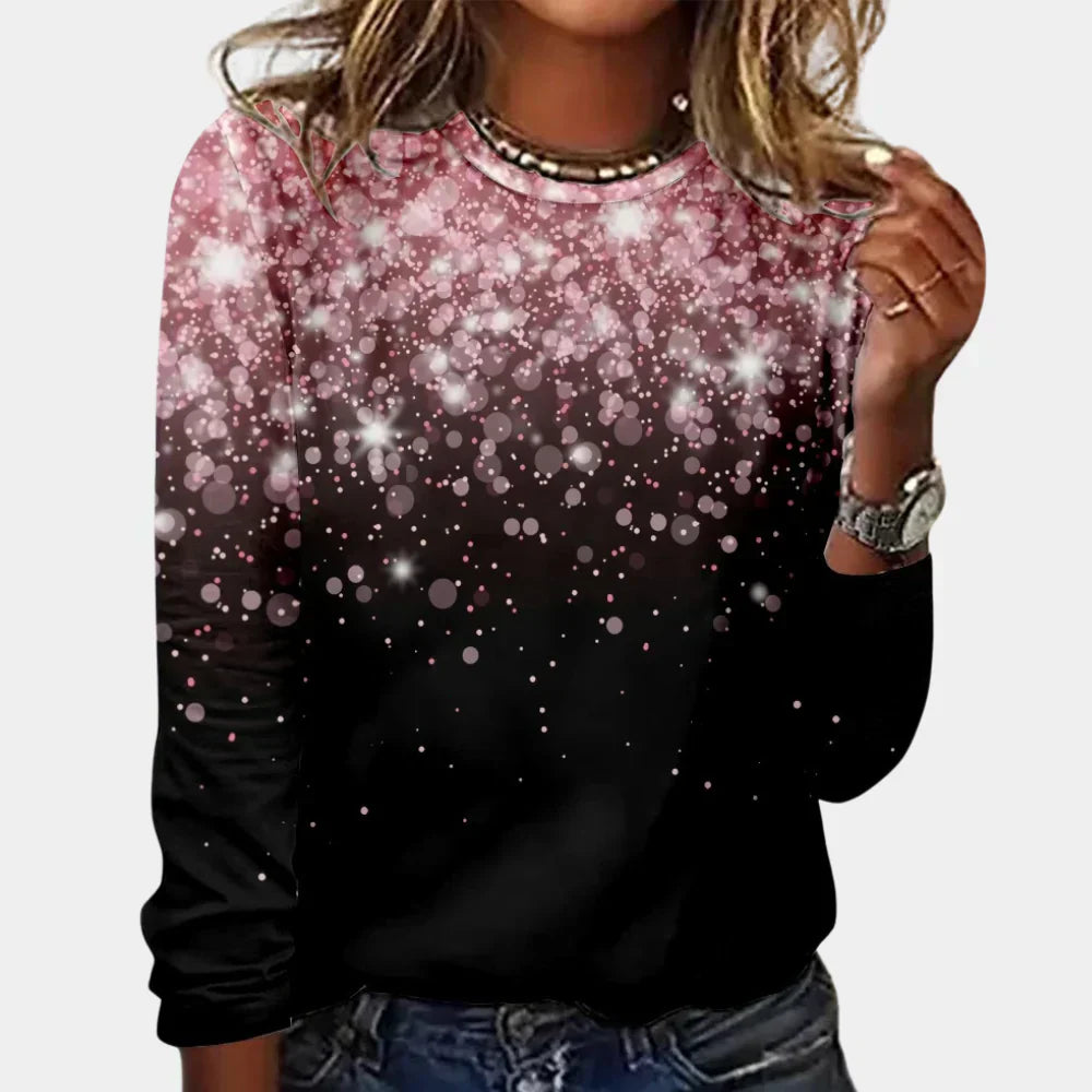 Pull de Noël femme motif étoiles pailletées