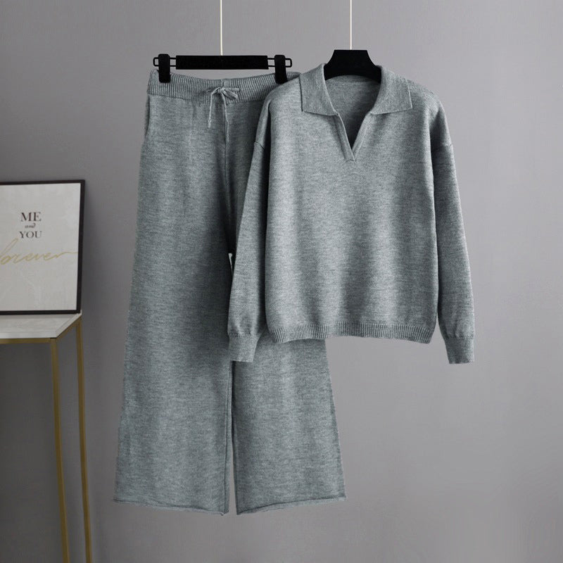 Ensemble tricot confortable pull pantalon