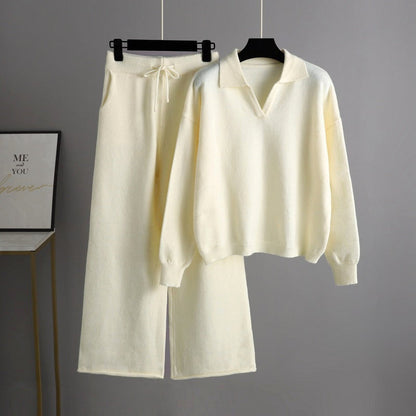 Ensemble tricot confortable pull pantalon