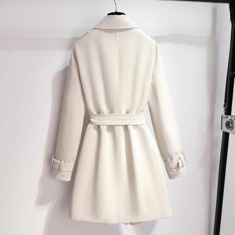 Eleganter Damen Trenchcoat Weiß Klassisch - IdealeKleiden