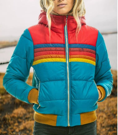 Veste d'hiver imperméable pour femme, garnie de duvet