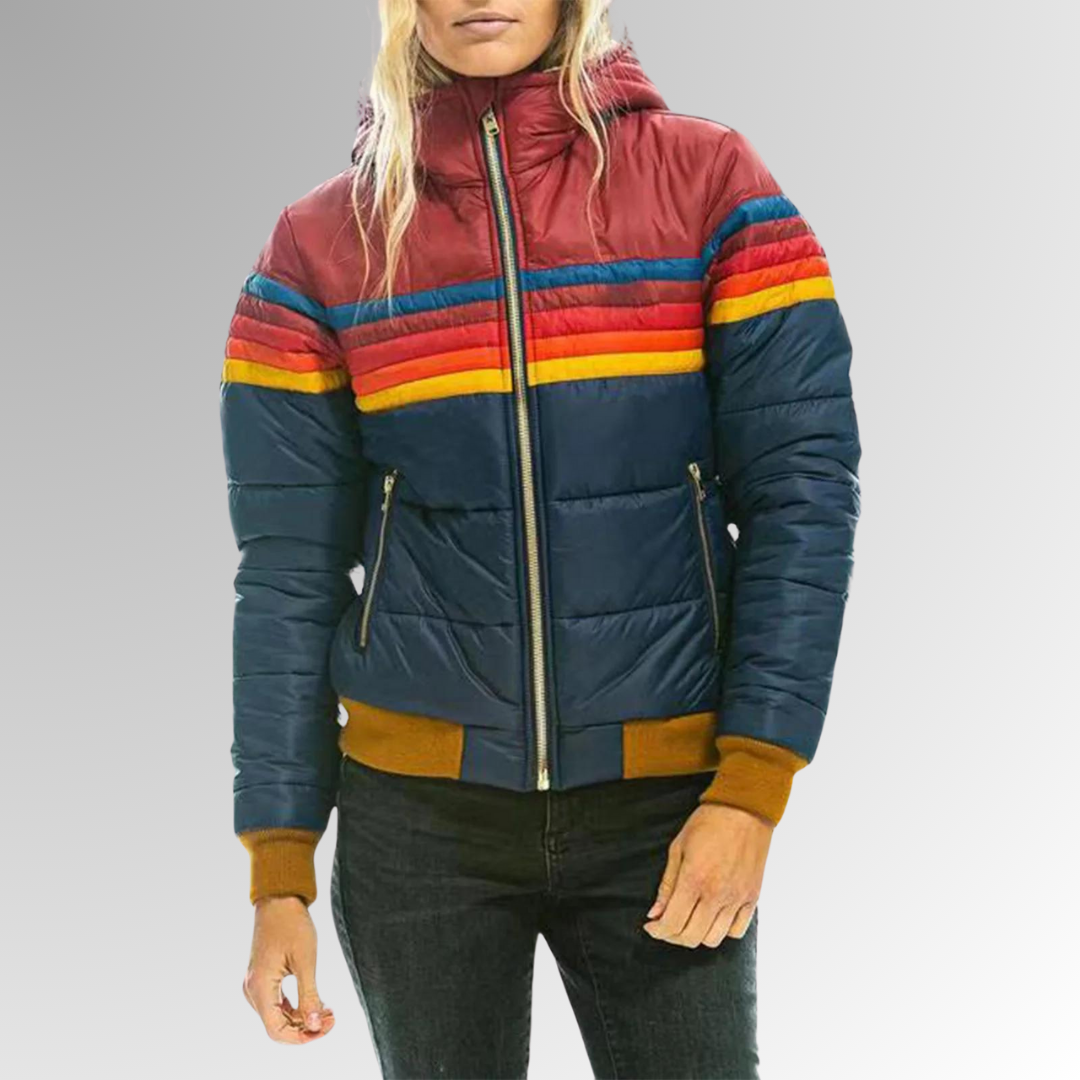 Veste d'hiver imperméable pour femme, garnie de duvet