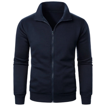 Sweat à capuche homme col montant fermeture éclair moderne