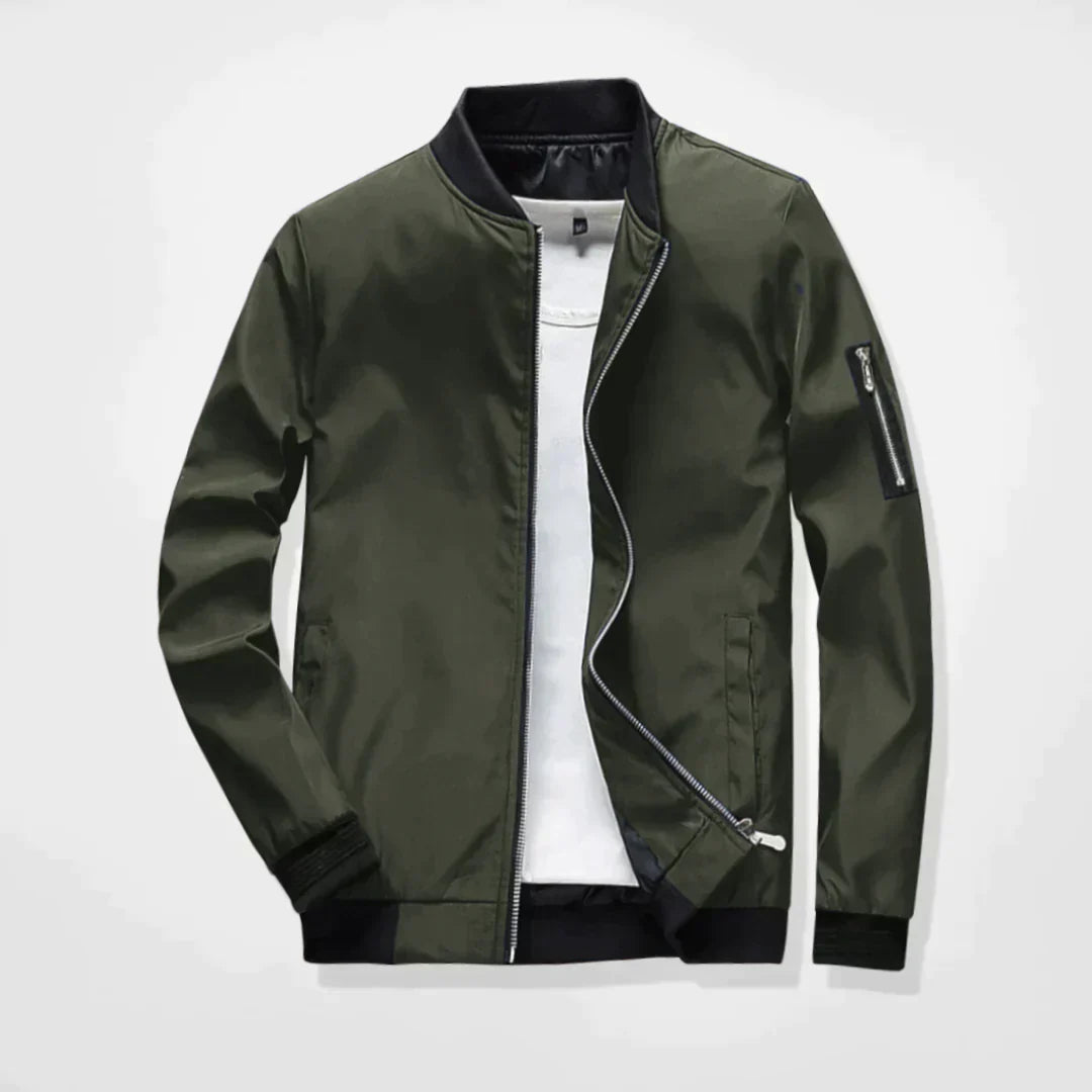 Blouson bombardier léger pour homme avec fermeture éclair