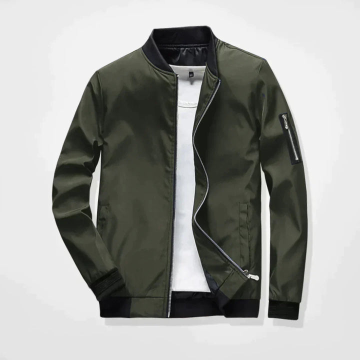 Blouson bombardier léger pour homme avec fermeture éclair