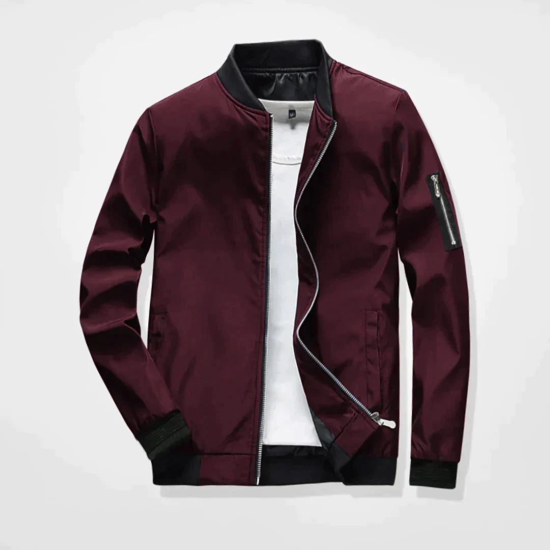 Blouson bombardier léger pour homme avec fermeture éclair