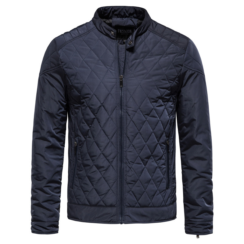 Herren Steppjacke kariert mit Reißverschluss - IdealeKleiden