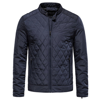 Herren Steppjacke kariert mit Reißverschluss - IdealeKleiden