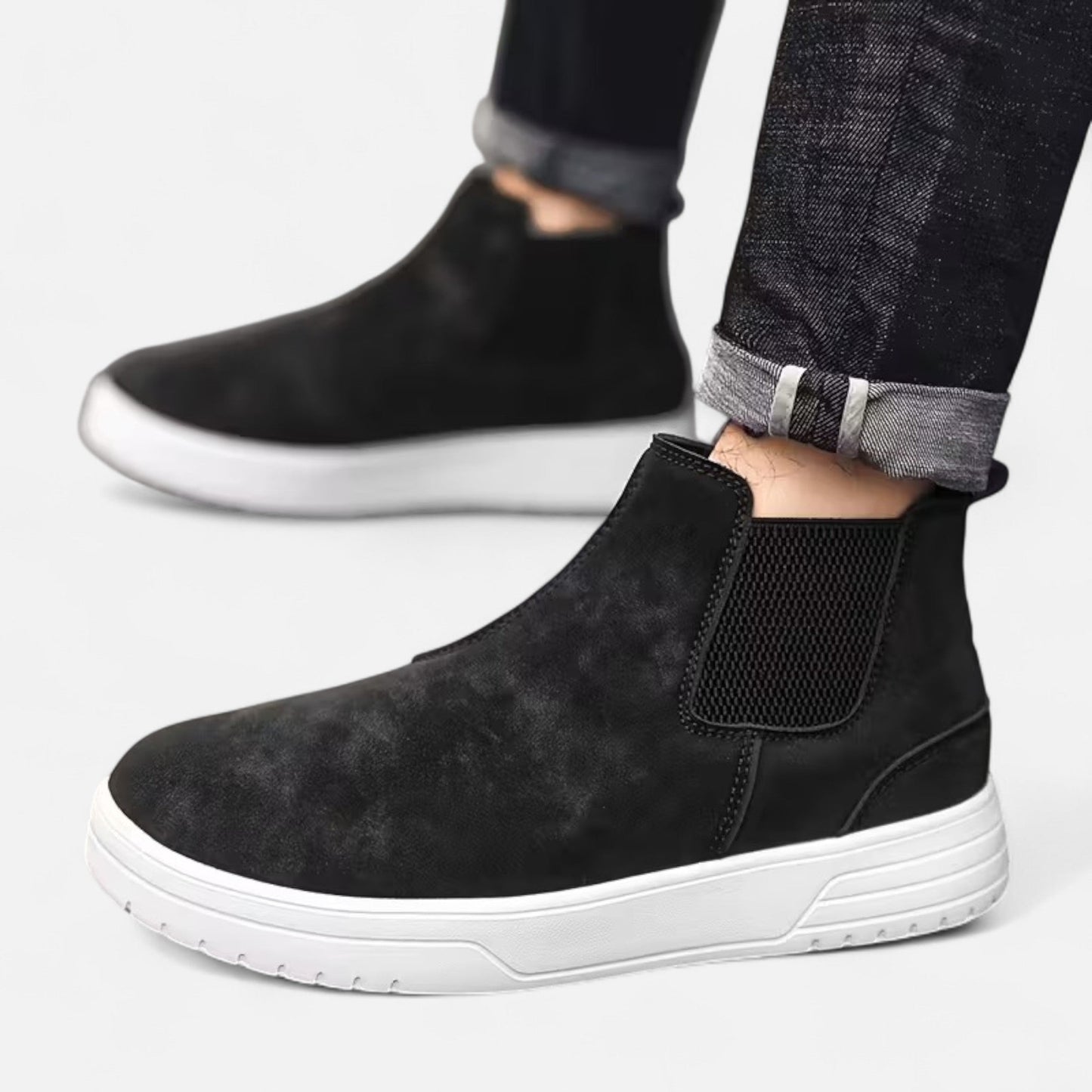 Chelsea Boots homme Confort Semelle caoutchouc
