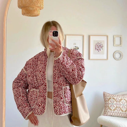 Veste femme élégante Motif floral Manches longues
