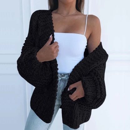 Damen Strickcardigan Großzügig Weich - IdealeKleiden