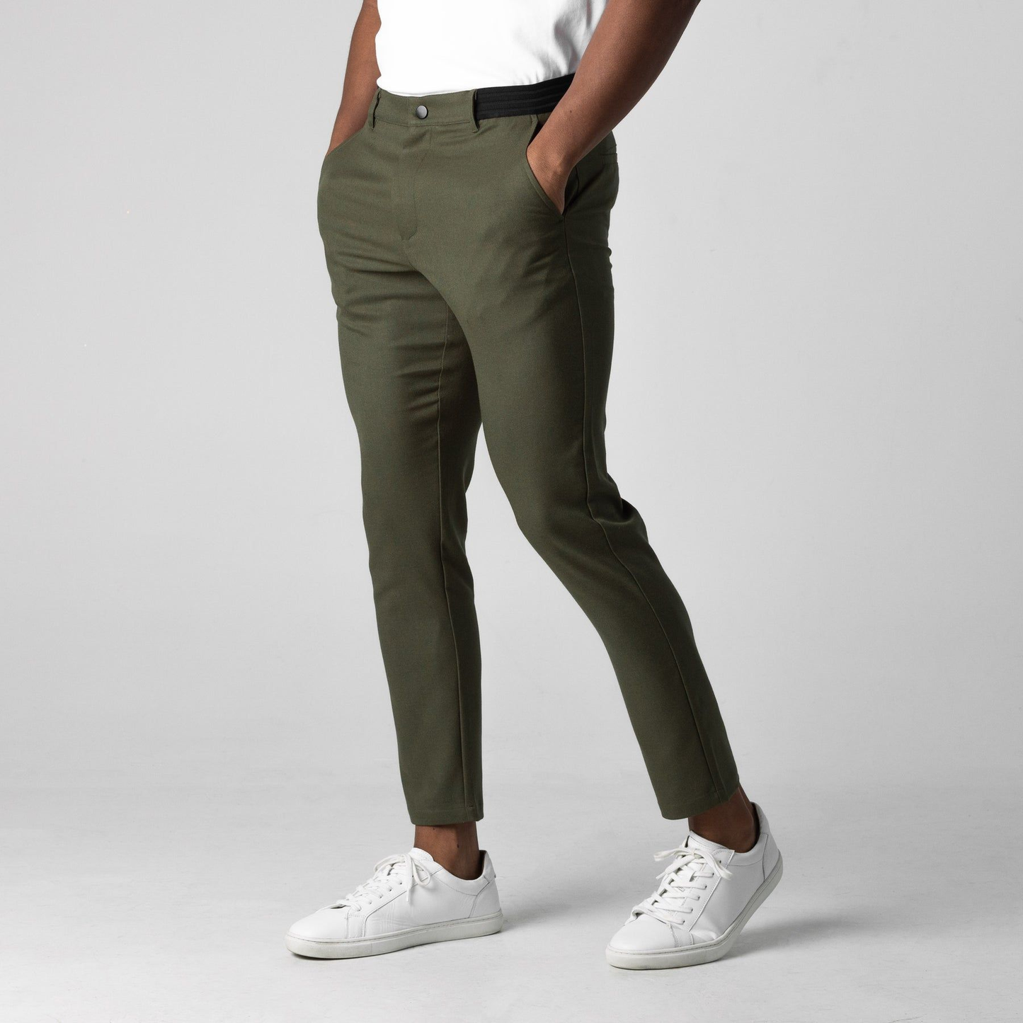 Pantalon chino slim élastique pour homme