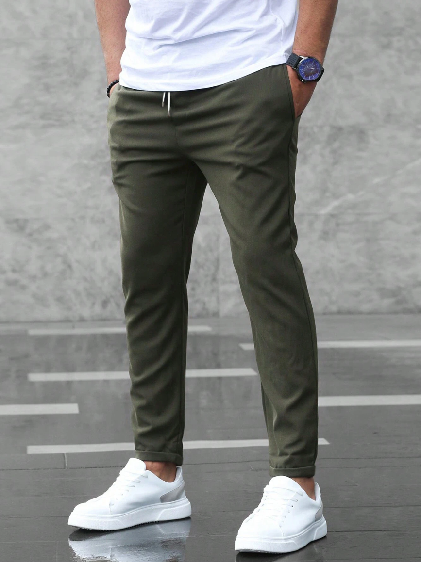 Pantalons de jogging chino skinny extensibles pour homme