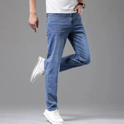 Jean élastique pour homme Confortable Coupe Droite