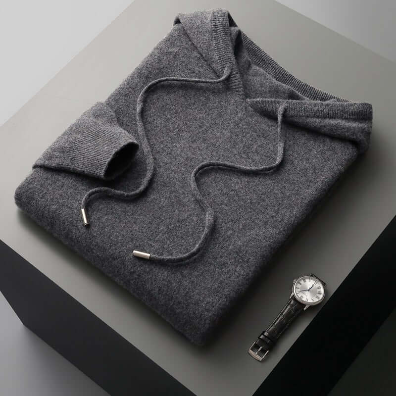Pull en maille homme simple à capuche