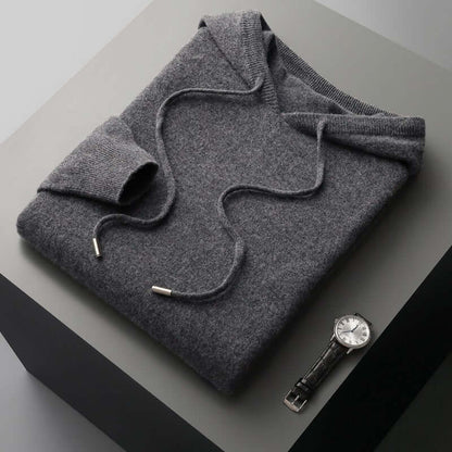 Pull en maille homme simple à capuche