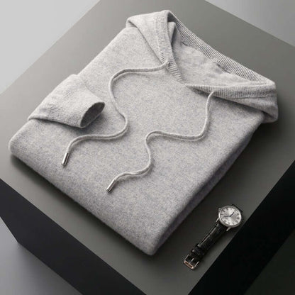 Pull en maille homme simple à capuche