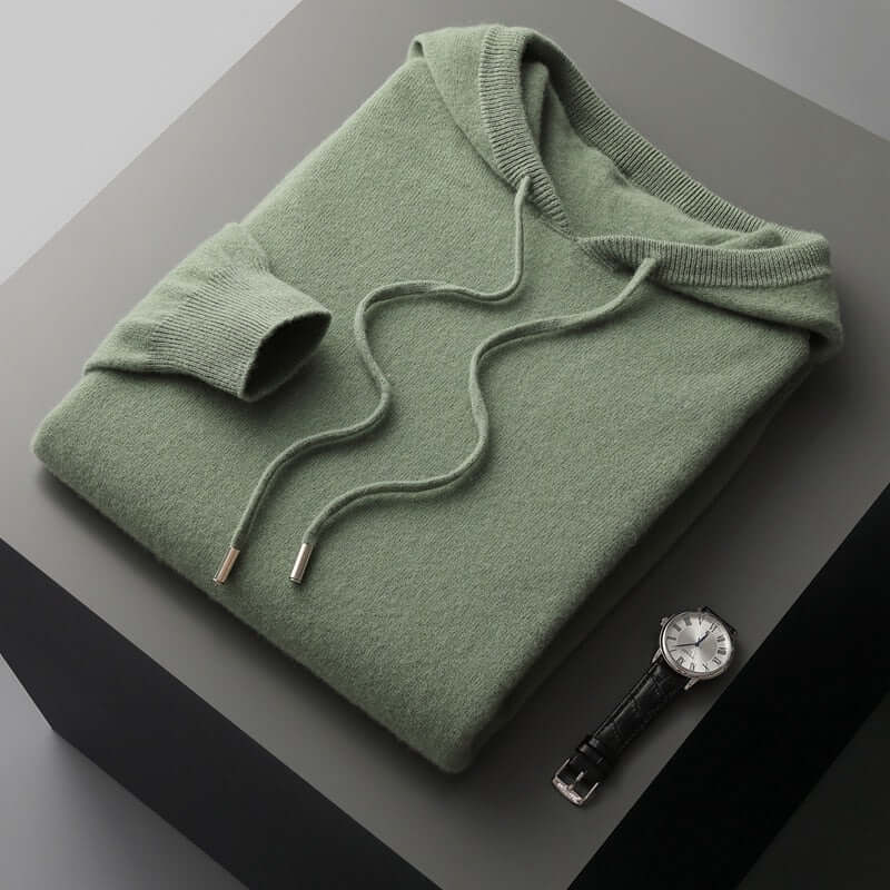 Pull en maille homme simple à capuche