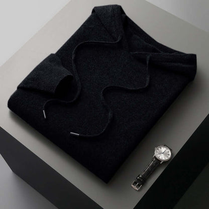 Pull en maille homme simple à capuche